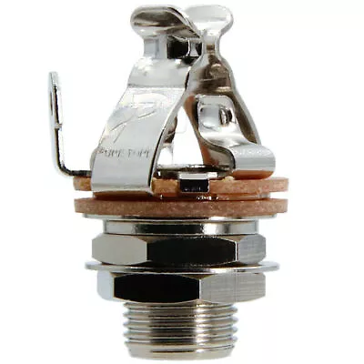 Pure Tone Mono Multi-Contact 1/4 Inch Nickel Output Jack - With ADDED Hex Nut • $7.88