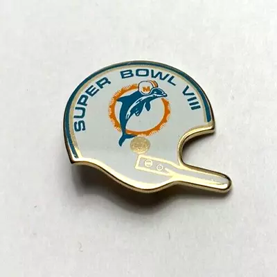 Vintage Super Bowl VIII 1974 Miami Dolphins Helmet Pin-Free Sticker If Purch 10 • $10.99