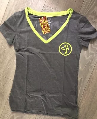 *BARGAIN PRICE* Zumba Grey T Shirt Top Ladies Inspire Me Dance Size 8-10 Small • £4.99