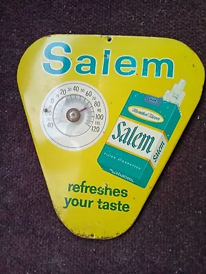 Authentic Vintage Salem Cigarettes Metal Triangle Thermometer Sign • $25