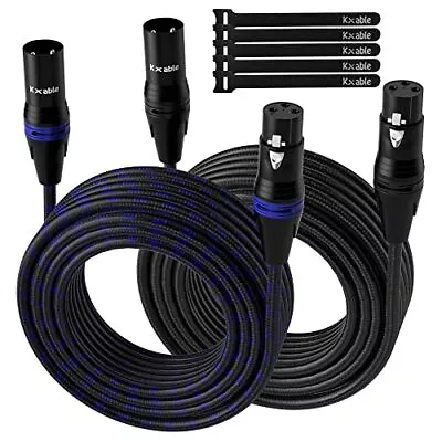Xlr Microphone Cable 6 Feet 2 Pack Multi Colors Nylon Braided Patch Cable 3 Pi • $23.15