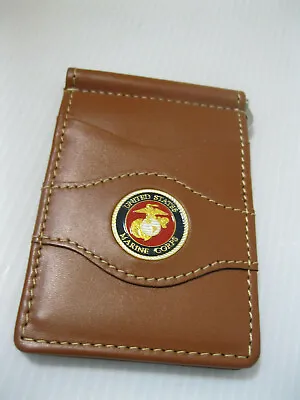 US Marine Medallion Bifold Leather Wallet Currency Organizer Officially Licensed • $15