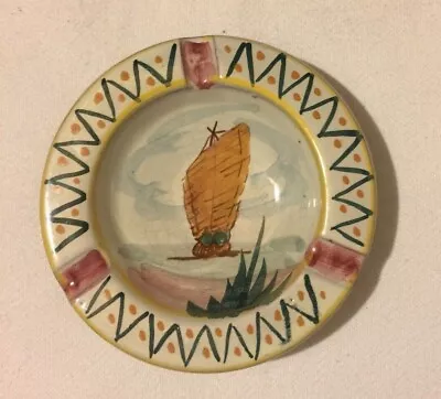 Hand Painted Folk Art Pottery Ash Tray Peru • $1.99