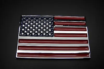 (1) American Flag Abs Chrome 3d Car Emblem Decal Sticker Logo  • $8.99