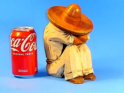 Vintage Mexico Siesta Hand Carved Wood Mexican Siesta Figurine • $33
