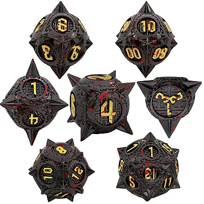 7Pcs Polyhedral Metal Dice Set For TRPG MTG Dungeons & Dragons DND Roleplaying  • $18.39