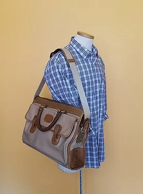 Vintage Marley Hodgson Ghurka No. 17  The Satchel  Canvas & Leather Shoulder Bag • $549.99