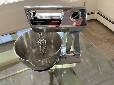 ANTIQUE Hamilton Beach 40-3 Solid State Deluxe Stand Mixer 1970s VTG Stainless • $199