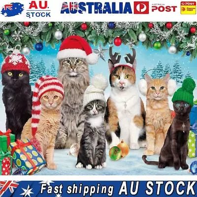 DIY Diamond Painting Kit Christmas Cats Square Diamond Picture Handicraft • $10.89