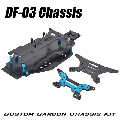 Custom Carbon Lower Deck Chassis W/Shock Tower Kit For Tamiya DF-03 Dark Impact • $154.98