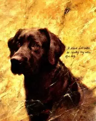 Black Labrador Retriever - CUSTOM MATTED - Vintage Dog Art Print - Poortvliet • $15