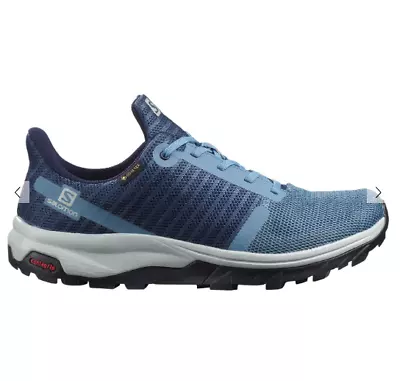 SALOMON Womens Blue Outbound Prism GTX Multifunction Shoes Trainers UK 6.5 NEW • £59.99