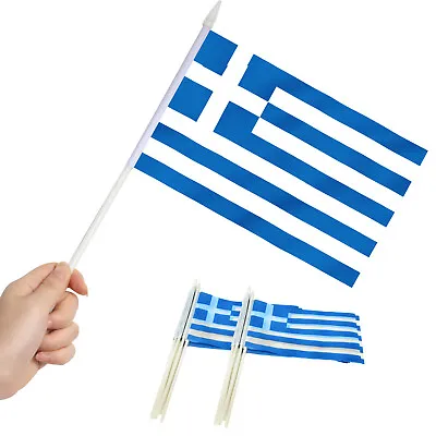 Anley Greece Mini Flag 12 Pack - Hand Held Small Miniature Greek Flags • $6.55
