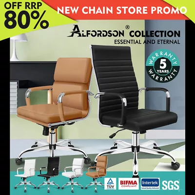 ALFORDSON Office Chair Ergonomic Executive Computer Seat Gaming Mid High Back • $154.79