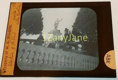 Glass Magic Lantern Slide ABK STATUE OF ST PAUL MALTA CITTA • $9.95