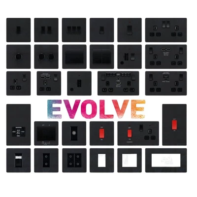 £5 • Buy BG Evolve Matt Black Screwless Switches And Sockets Black Insert - Full Range