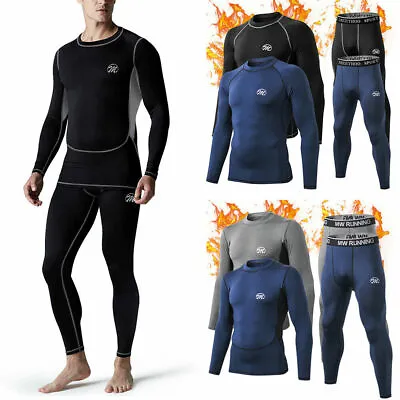 Mens Compression Base Layer Thermal Underwear Set Soft Fleece Lined Long Johns • $25.99