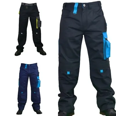 Mens Work Trousers Cargo Combat Heavy Duty Knee Pads Pockets UK Premium Quality • £21.99