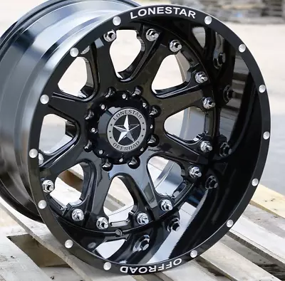 20  Gloss Black Lonestar Offroad Bandit Wheels 20x12 8x170 -44mm Ford F250 F350 • $1061.10