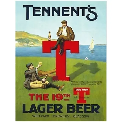 £8.95 • Buy Tennents Lager Beer Alcohol Metal Wall Bar Plaque Sign Garden Shed Home Pub