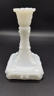 Vtg Milk Glass W/ Roses Candle Stick Holder Opalescent • $14.99