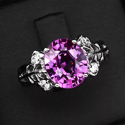 Delicate Magenta Pink Sapphire Oval 3.50 Ct 925 Sterling Silver Handmade Rings • $19.99