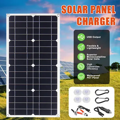 60W Solar Panel Kit 30A Solar Controller Caravan RV Boat Camping Battery Charger • £26.99