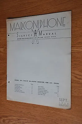 Marconiphone Model 534 7 Valve All-wave A.C. Receiver Genuine Service Manual • $4.98