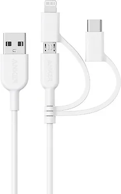 $23.35 • Buy Anker Powerline II 3-in-1 Cable, Lightning/Type C/Micro USB Cable For IPhone NEW