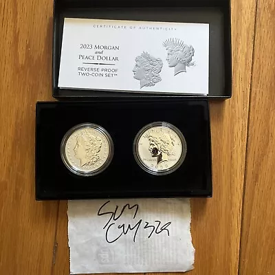 New 2023 S Reverse Proof $1 Morgan And Peace Silver Dollar 2pc Set Box Ships Now • $218.88