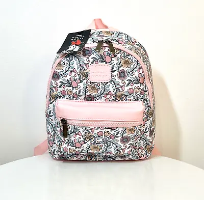 DISNEY'S Minnie Mouse Backpack Pink Blue Floral Small Purse Shoulder Bag NWT • $50.15