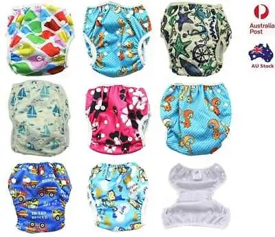 $7.99 • Buy Reusable Swim Nappy Baby Cover Diaper Pants Nappies Swimmers Newborn To Toddlers
