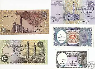 2008 Egypt 5 Notes Uncirculated Paper Money  • $4.49