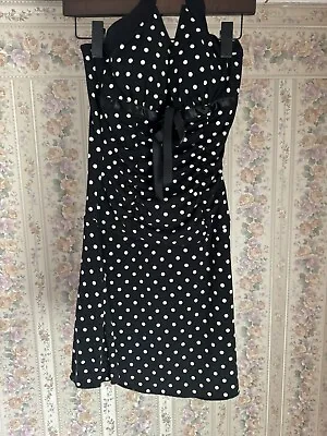Vintage Halter Polka Dot Dress • $18