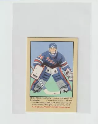 John Vanbiesbrouck 22-23 Parkhurst Champions 51 Parkie Wrapper Back • $3