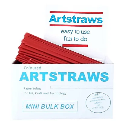 ARTSTRAWS MINI SCHOOL PACK RED PAPER STRAWS ART STRAWS 4mm PACK SIZE 500  • £16.05