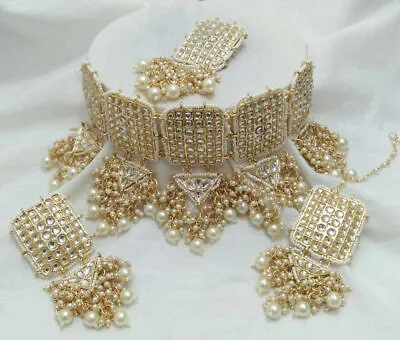 $45.06 • Buy Indian Bollywood Kundan Gold Plated Fashion Jewelry Bridal Choker Necklace Set