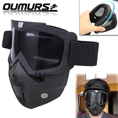 Modular Motocross Face Mask Goggles Motorcycle ATV UTV Off Road Eyewear Glasses • $12.34