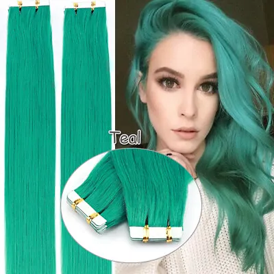 Tape In Hair Extensions 100% Remy Real Human Hair Stick On Skin Weft Balayage 8A • $35.25