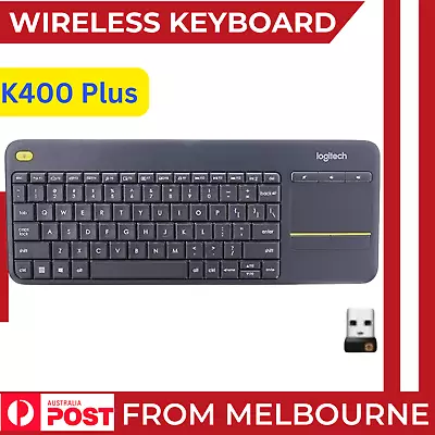 LOGITECH K400 Plus Wireless Keyboard Touchpad PC Laptop Android Smart TV BOX USB • $77.22