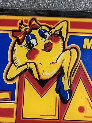 Scratched Ms Pac Man Midway Marquee Sign Restaurant Bar Wall Hanger If3 • $65