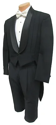 Men's Michael Jordan Black Tuxedo Tailcoat Long Tails Wedding Halloween 40S • $74.99