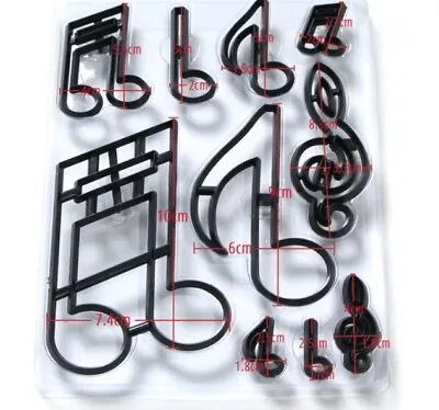 £3.99 • Buy Set Of  10 Musical Notes For Sugar Craft Fondant Icing Cake Decorating