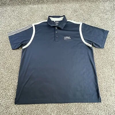 Adidas Polo Shirt Mens Extra Large Blue Golfer Golf Lightweight Michelob Ultra * • $19.80