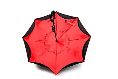 Reverse Umbrella Inside Out Upside Down Brolly In Red • £6.95