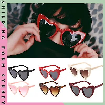 $6.44 • Buy Women LOVE Heart Shaped Sunglasses Retro Gradient Color Lens Eye Glasses HOT
