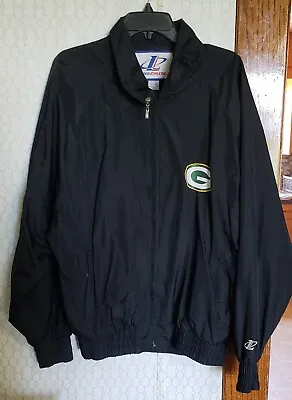 Green Bay Packers Logo Athletics Wind Breaker Jacket Men Size XL Miller Lite NFL • $12.99