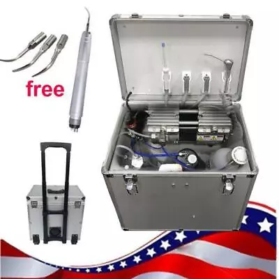 550W Dental Mobile Delivery Unit Rolling Air Compressor Weak Suction +Air Scaler • $549