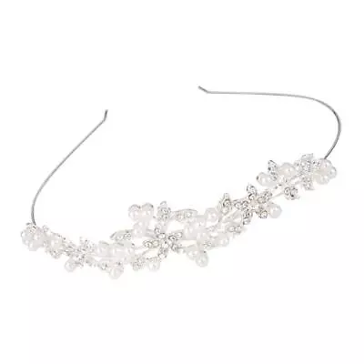 £5.18 • Buy Bridal Wedding Prom Jewelry Diamante Pearl Crown Headband Tiara Headpiece.