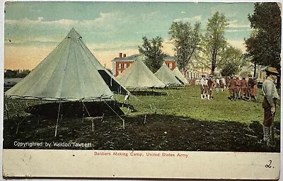 US Army Camp Site Soldiers Army Life Postcard C1900s • $5